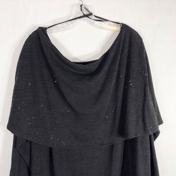 Jaclyn Smith Plus Size 3X Sweater Off Shoulder Gray Sequins Knit Long Sleeve 342 - Picture 5 of 8